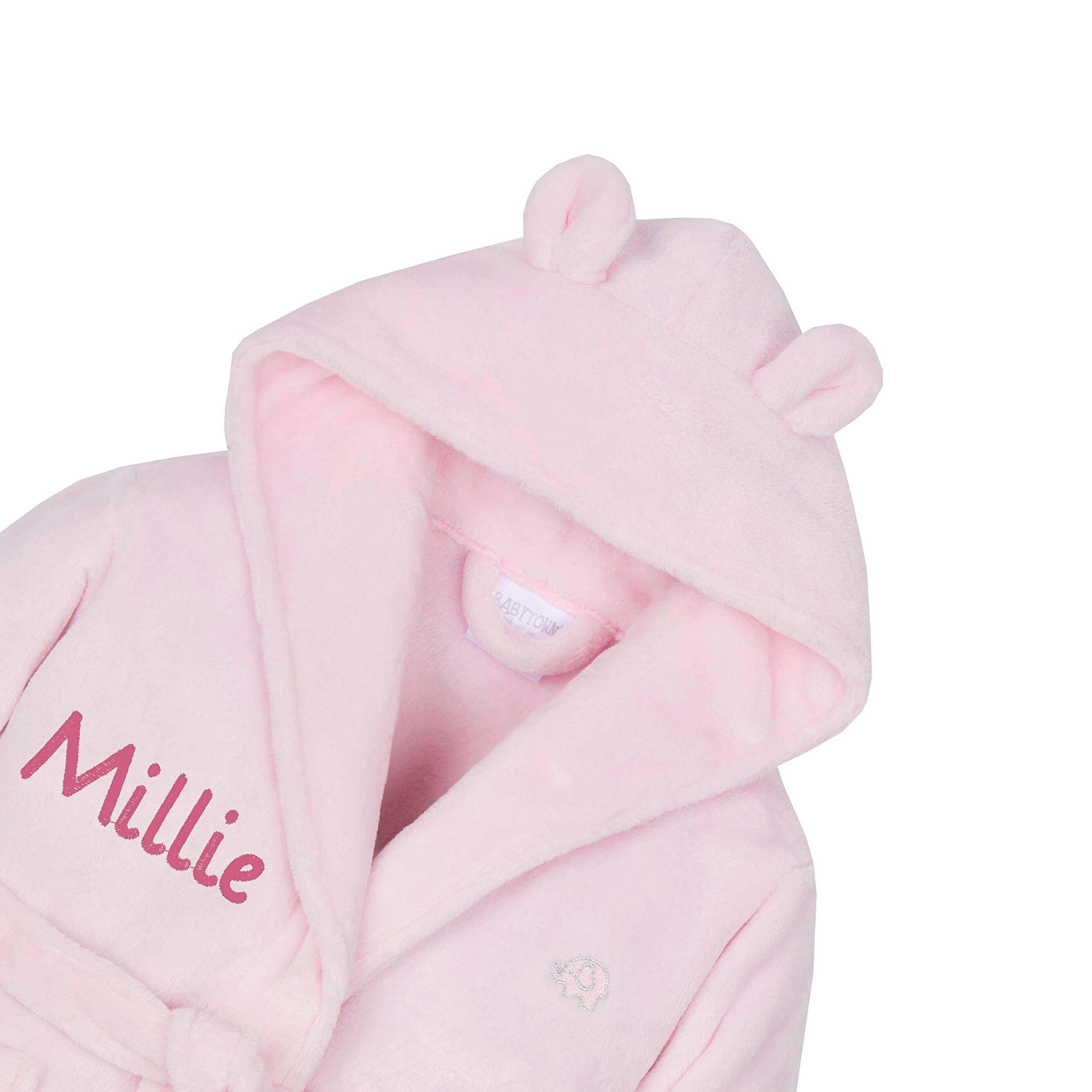 Gembroidery Personalised Baby Bathrobe Hooded Fleece Dressing Gown Super Soft Gifts Bath Robe For Boys Girls Cute Teddy Ears 0-4 Years - 5