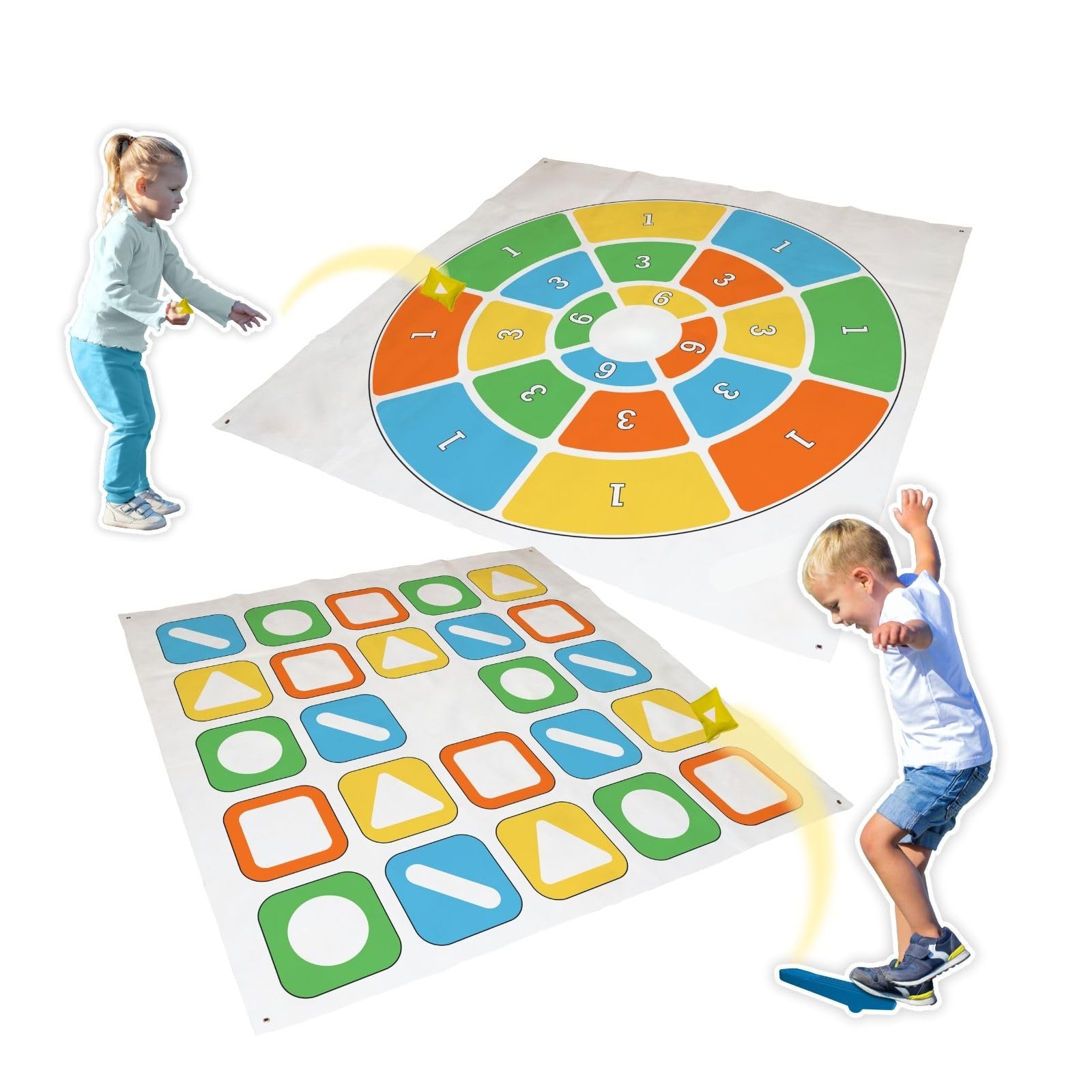 alldoro 60058 XXL Kick and Darts - gioco di abilità 2 in 1, 1-4 giocatori, 160 x 160 cm - per bambini dai 3 anni in su
