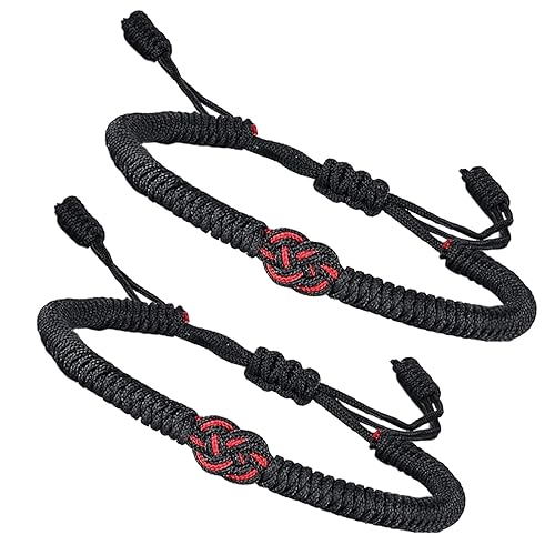 2PCS Handmade Braided Lucky Bracelet Protection Bracelet for Men