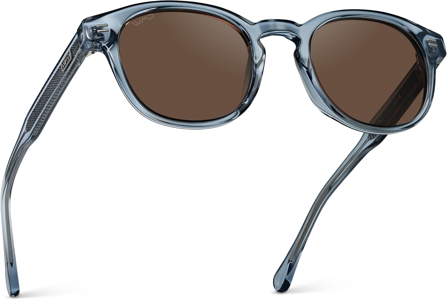 WearMe Pro - Men's Retro Round Oval Polarized Sunglasses, Lightweight Acetate Frame, UV Protection, Metal Core Design