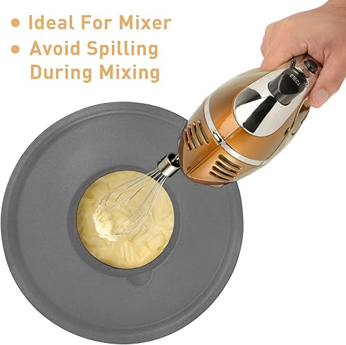 Miniatura 11 de Wildone Juego de cuencos para mezclar con tapas herméticas, 5 cuencos de acero inoxidable para cocina, con accesorios para rallador y parte inferior