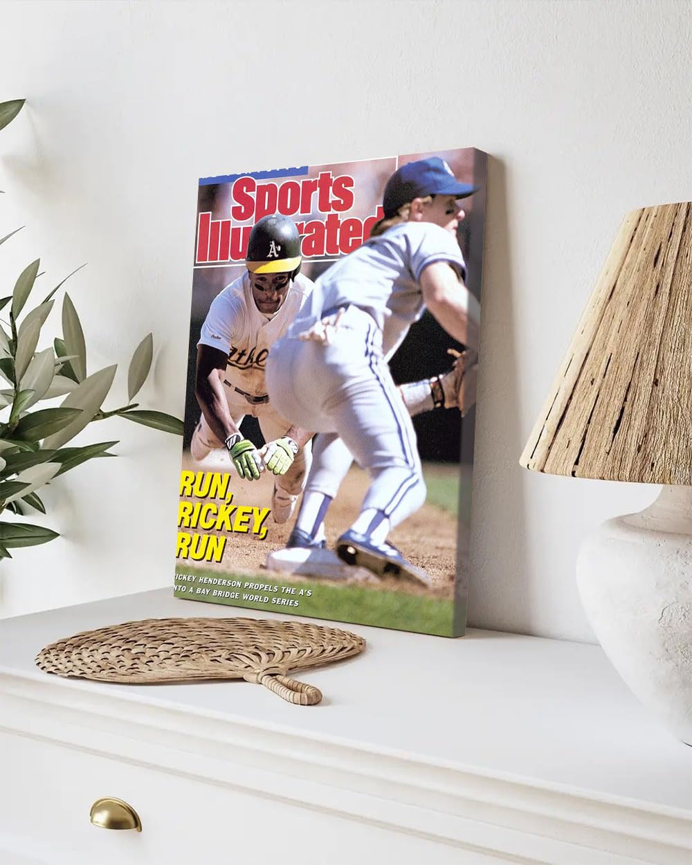 GADGETS WRAP Canvas Gallery Wrap Framed for Home Office Studio Living Room Decoration (9x11inch) - Oakland Athletics Rickey Henderson (2)