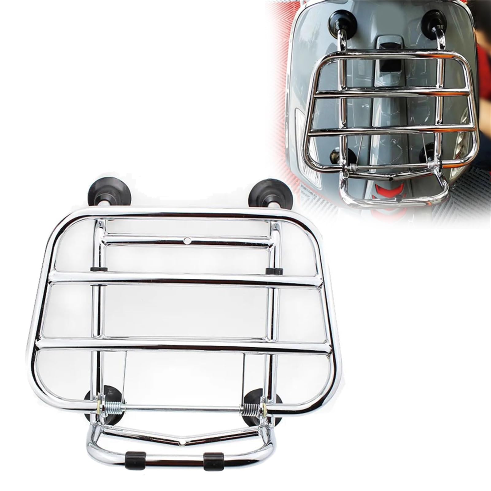 Porte-bagages avant Vespa Sprint 150 2017 noir en acier inox - 8