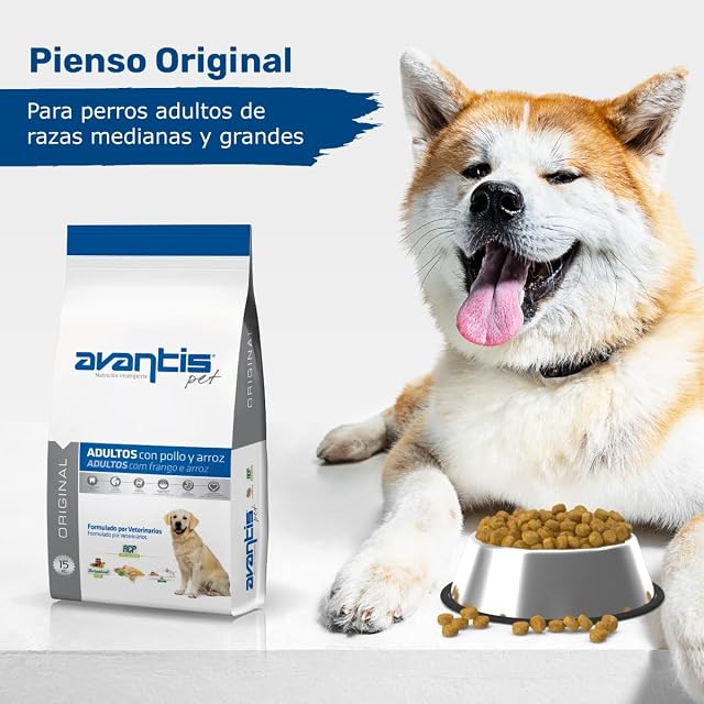 Foto 2 de 8 de Avantis Pet Original Pollo y Arroz 15 kg - Pienso para Perros Adultos de Razas Medianas y Grandes