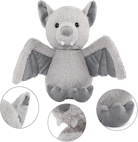 Miniatura 10 de Peluche de murciélago de peluche de 11 pulgadas para Halloween, muñeco de peluche para dormir, juguetes para cumpleaños, Navidad, regalos peludos