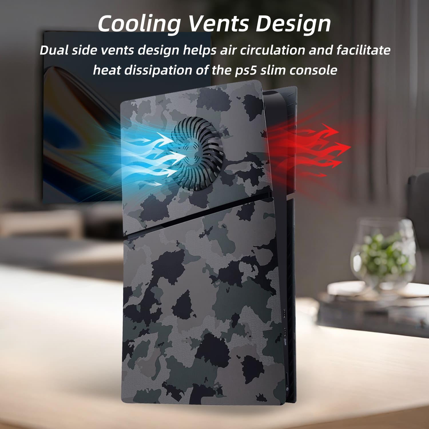Mcbazel PS5 Slim Faceplate Piastra di Ricambio Placche per Pannello Laterale Rigido Copertura di Ricambio in ABS Accessori con Ventilazione per PlayStation 5 Slim Digital(Not for PS5/PS5 Pro)
