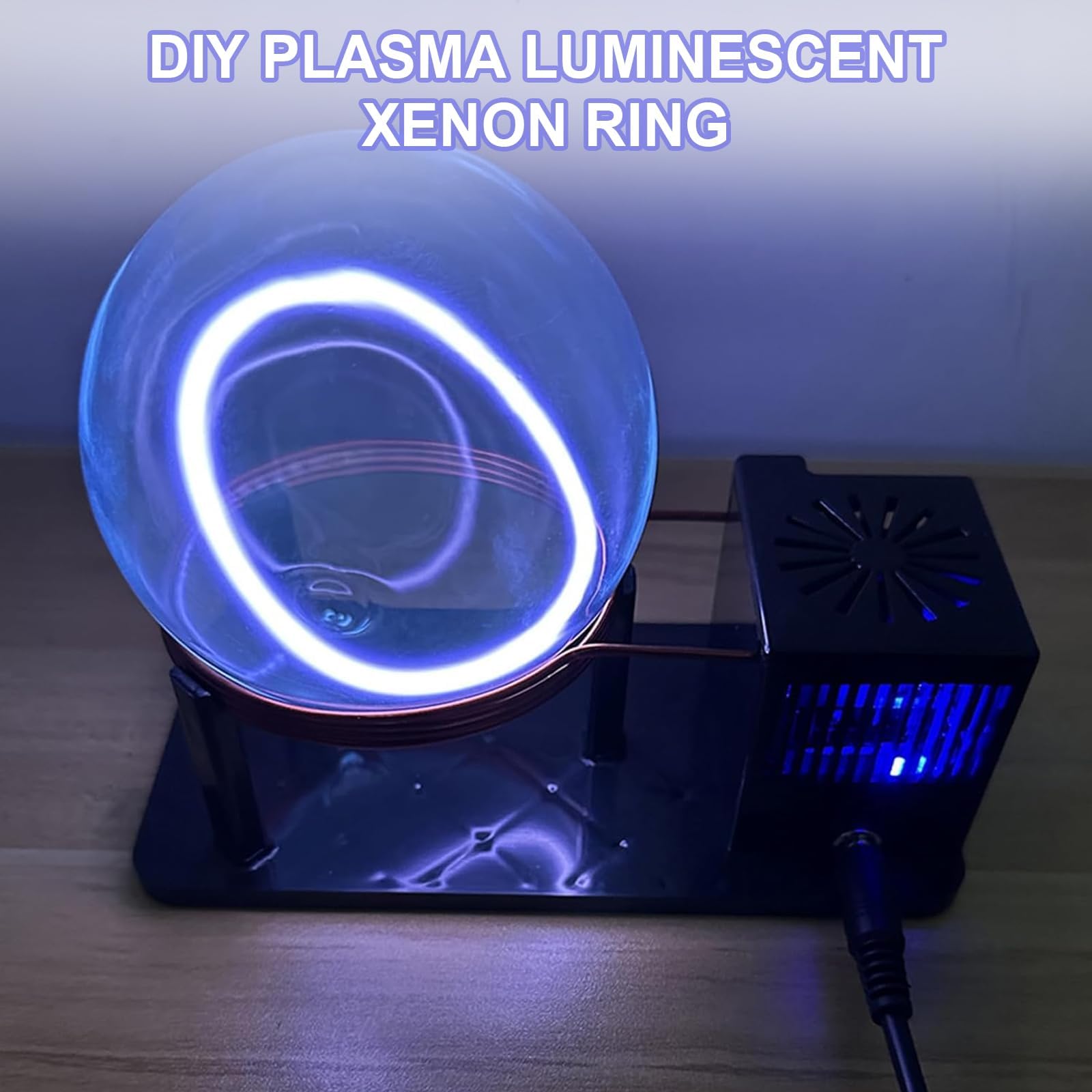 Lampada al plasma ad anello al plasma, lampada al plasma fai da te, decorazione eccitante per case del PC, segnale esterno, atmosfera per feste, regalo scientifico, perfetta per casa ed eventi
