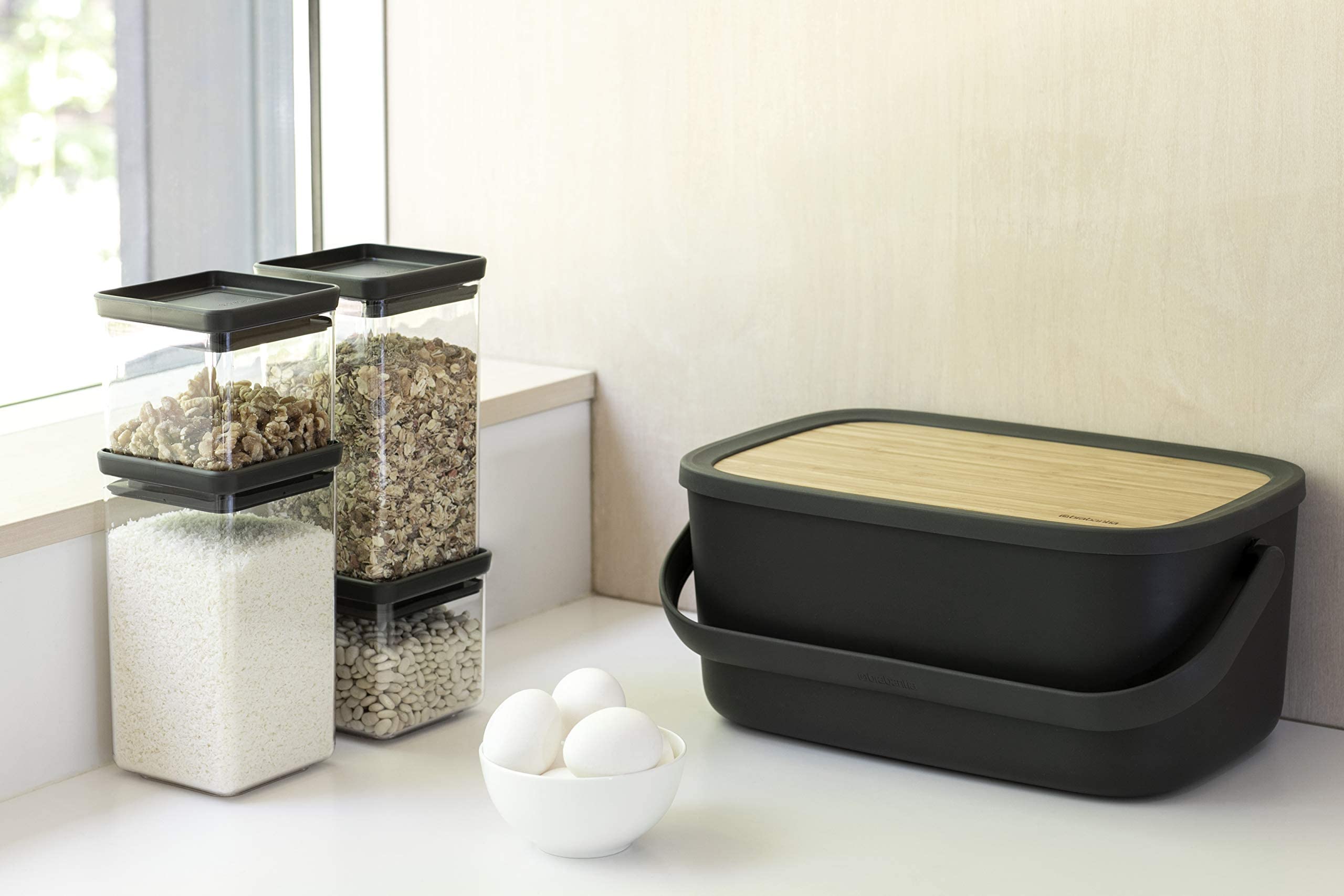Brabantia Nic Broodtrommel - Dark Grey