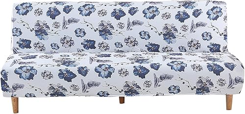 Miniatura 11 de MIFXIN Funda plegable para futón sin brazos, elástica, lavable, protector de muebles para 3 asientos, sofá cama plegable sin reposabrazos (gris Gris