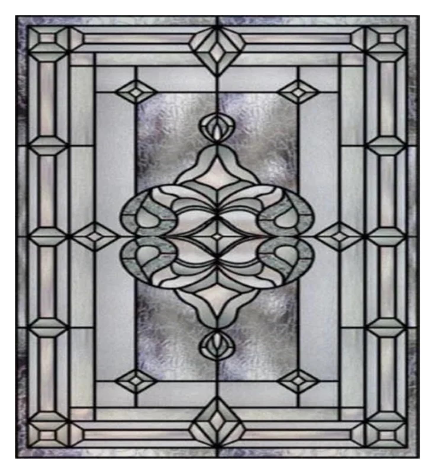 SHALLEZSOU Window films Retro Vintage Stained Glass Window Film Static Cling Frosted Art Colored Door Sticker