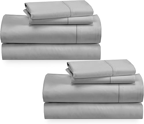 California Design Den Juego de 2 sábanas tamaño Queen de 400 hilos 100% satén de algodón, extra suaves, transpirables y refrescantes, resistentes a California Design Den Juego de 2 sábanas tamaño Queen de 400 hilos 100% satén de algodón, extra suaves, transpirables y refrescantes, resistentes a
