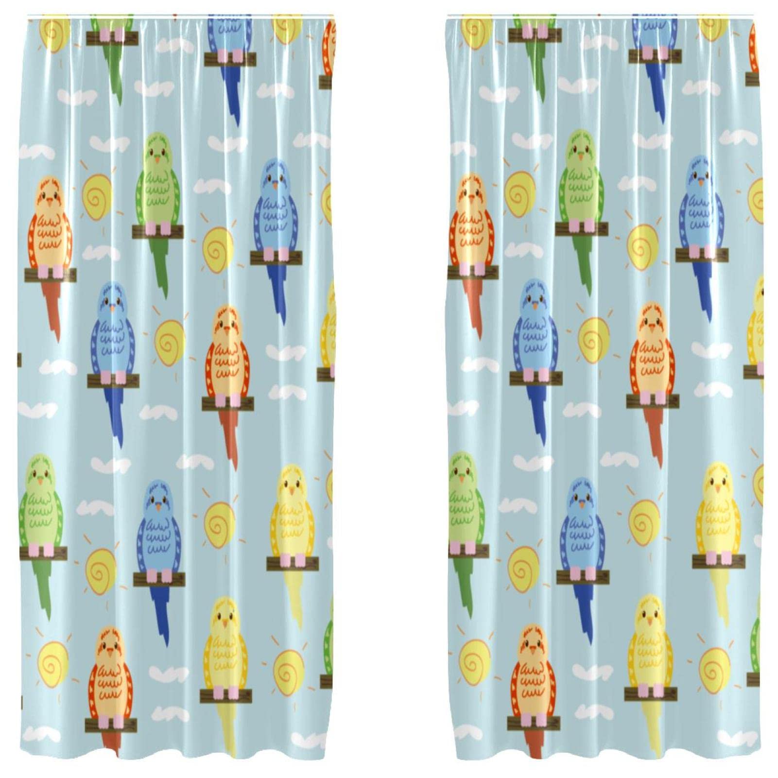 Rideaux occultants perruche 140x213 cm pour une chambre d'enfant ludique