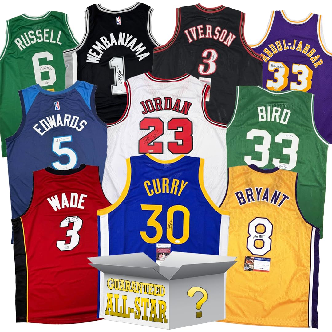 All-Star Autographed/Signed Basketball Jersey Mystery Box with PSA JSA or Beckett COA