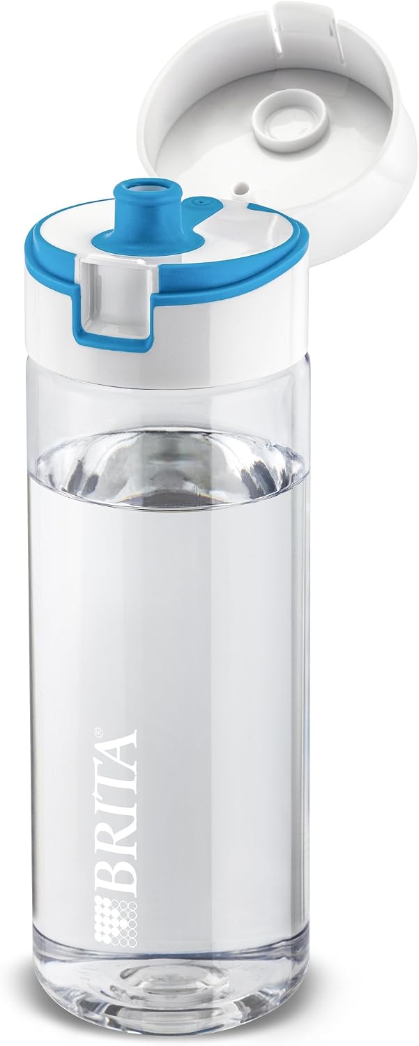 Brita Fill&Go Filtered Water Bottle Blue (4X Filter Discs Included)