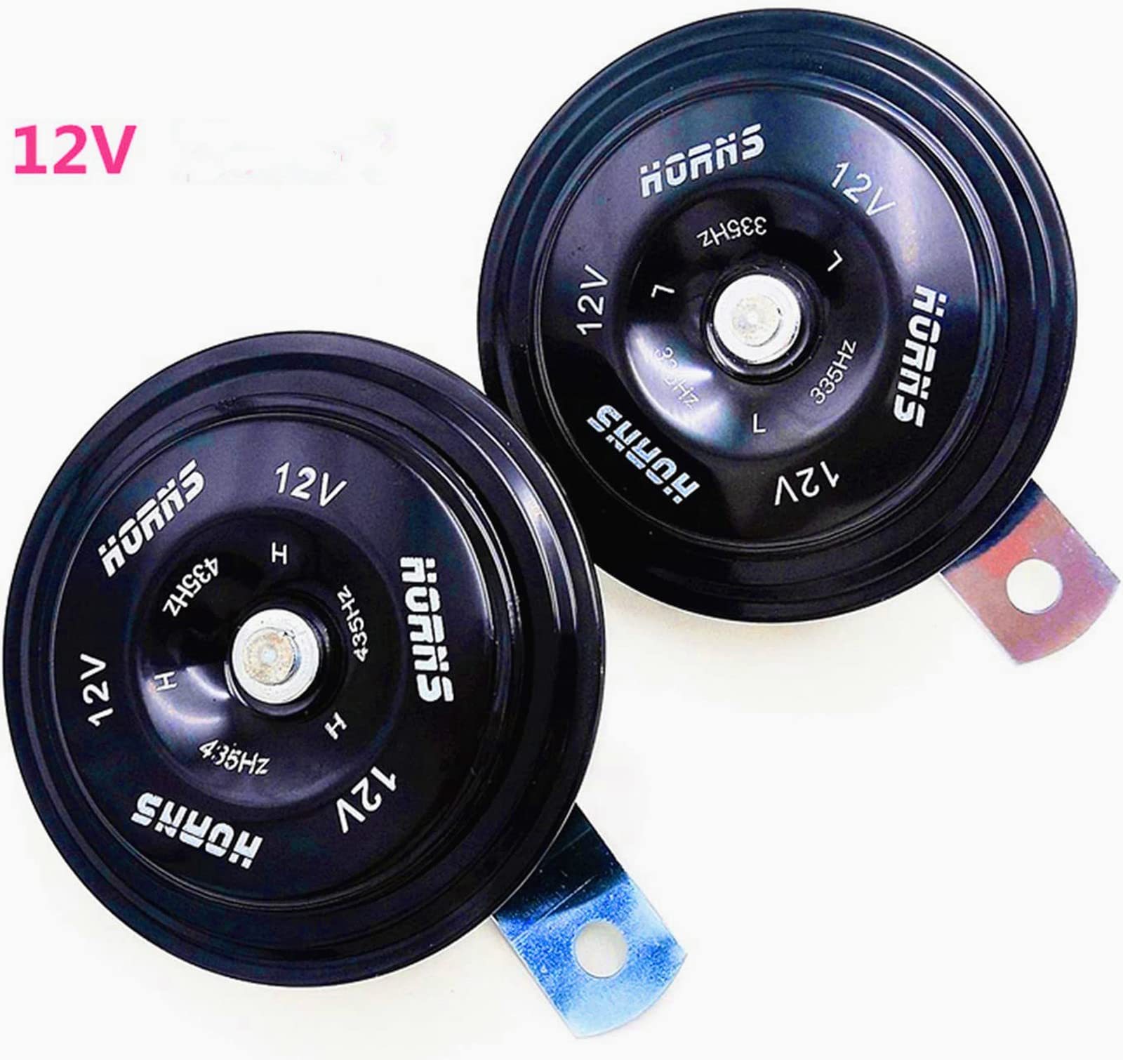 Car Horn Clacson 118DB 12V Tromba d'aria Super forte tono alto e basso tono doppio corno in metallo con impermeabile universale auto corno per auto elettrica per moto camion camion barca ecc