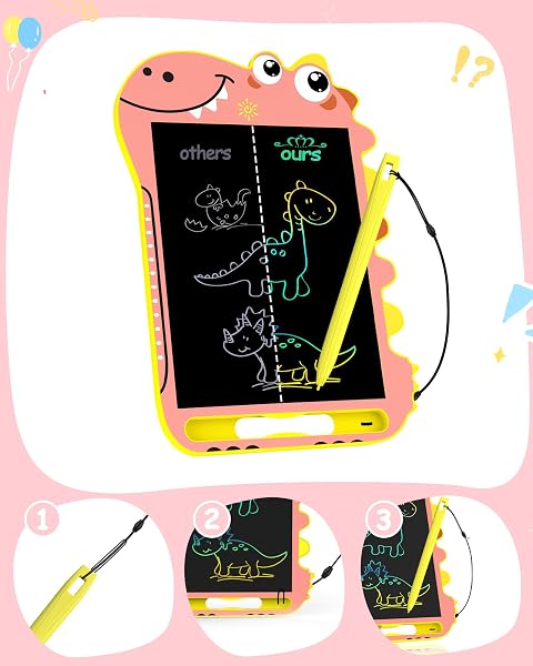 Fogray 2 Pack LCD Writing Tablet for Kids, Dinosaur Toys for 3 4 5 6 7 Year Old Boys Girls Birthday Gifts, 8.5'' LCD Drawing Tablet for Kid, Doodle Toys Drawing Pad for Toy Age 3-7 - 2
