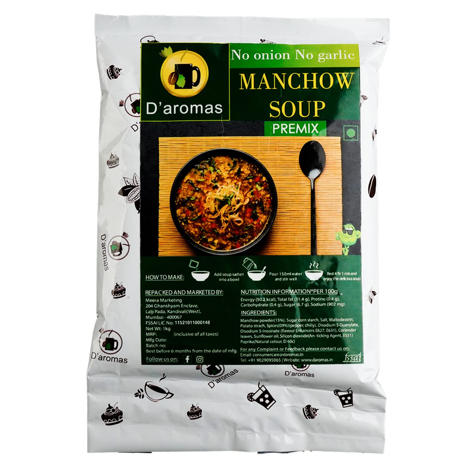 Daromas Instant Veg Manchow Soup 2Kg, Instant Premix Powder, Instant Mix Powder, Gluten Free & Vegan Healthy, No Artificial Flavour & Colour 500g (Pack Of 4) (B0CPPYZGBL) Amazon Price History, Amazon Price Tracker