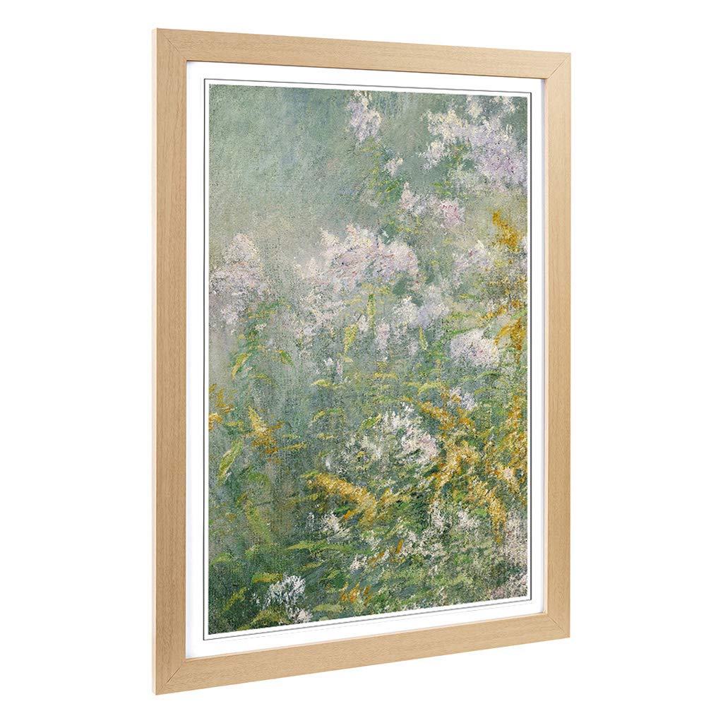 Big Box Art Framed Print of John Henry Twachtman Meadow Flowers Design | Wall Art Picture | Home Decor for Kitchen, Living Room, Bedroom, Hallway, Oak, A2 / 24.5x18 Inch / 62x45cm