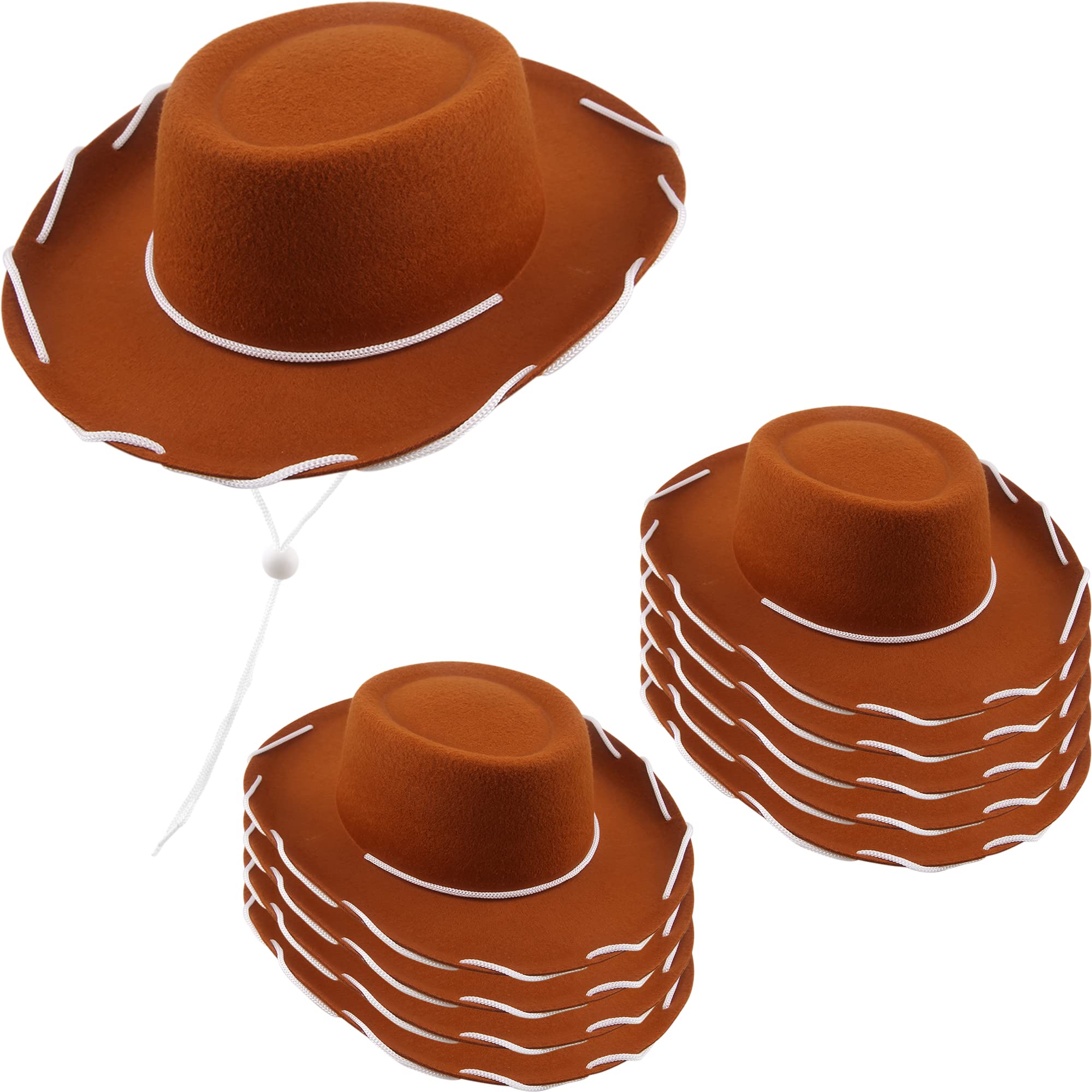 SGBETTER 10 Pack Kids Cowboy Hat Felt Western Cowgirl Hat for Boys Girls Birthday Halloween Cowboy Theme Party Supplies