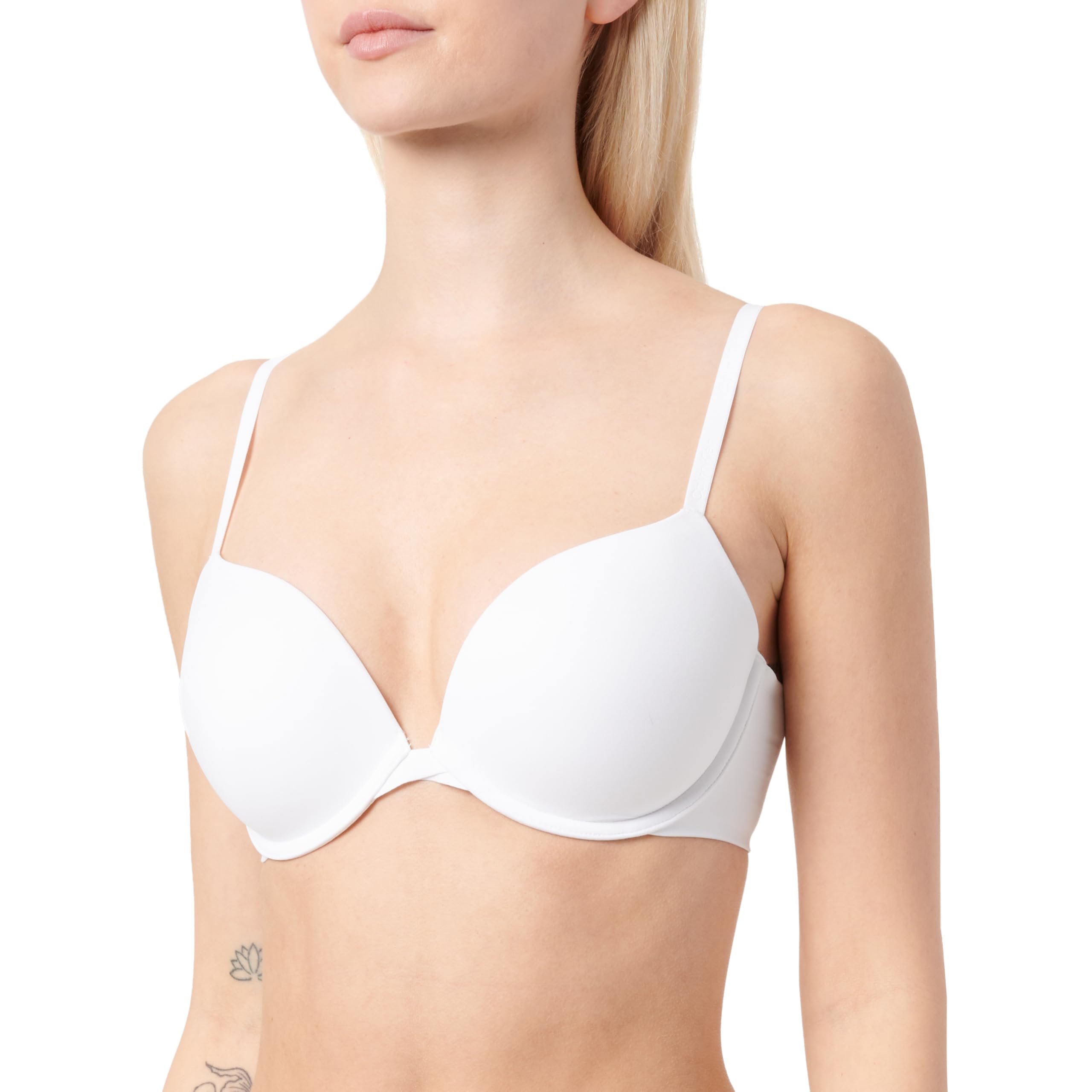Calvin Klein Women’s Plunge Push Up Bra, White (White), 34C