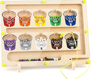 Magnetic Color and Number Maze, Montessori Magnet Puzzles Board Toys for Kids, Education Counting & Matching for Preschool Learning Activities, Travel Toys for Toddlers Fine Motor Skills