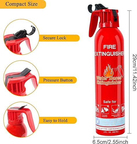 Miniatura 4 de Kit de seguridad de emergencia para automóvil en carretera, herramientas de asistencia automotriz con 2 extintores de incendios, cables de puente,