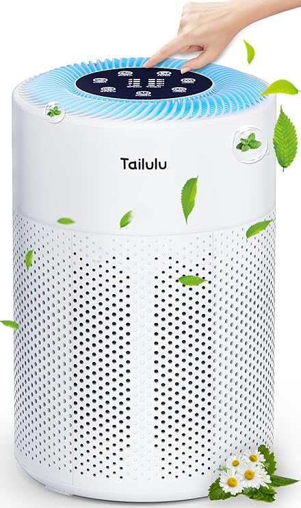 Tailulu Air Purifiers for Home Large Room Up to 1722ft, H13 True HEPA Air Purifier for Pets with Night Light, Sleep Mode, 4 Speed for Bedroom Kitchen Living Room, Smoke Pollen Dander Hair Smell Odor