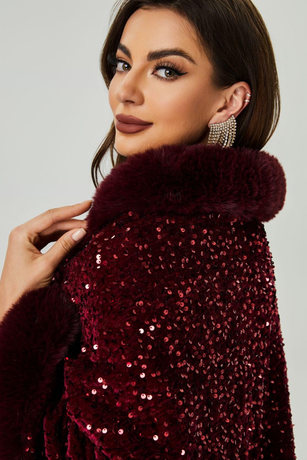 Châle en fausse fourrure pour femme - Cape pour bal de fin d'année, soirée, vêtements d'extérieur