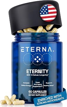 Eternity NAD+ Resveratrol Supplement for Men & Women 1050mg with 15 Advanced Ingredients for Immune Support, Energy, Healthy Aging, Skin & Antioxidants NAD+ Supplement for Longevity 1 Month Supply