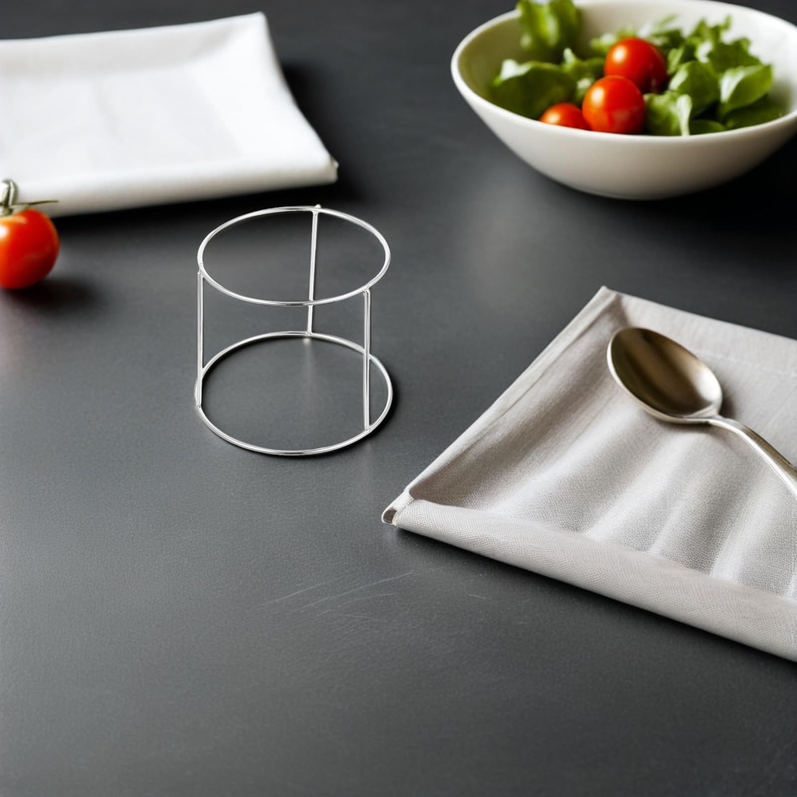 Recoge Pizza Accesorio Versátil en Acero Inoxidable de Doble Capa Bandeja para Soporte Paquete de 2 Piezas para Servir en Restaurante y Cocina