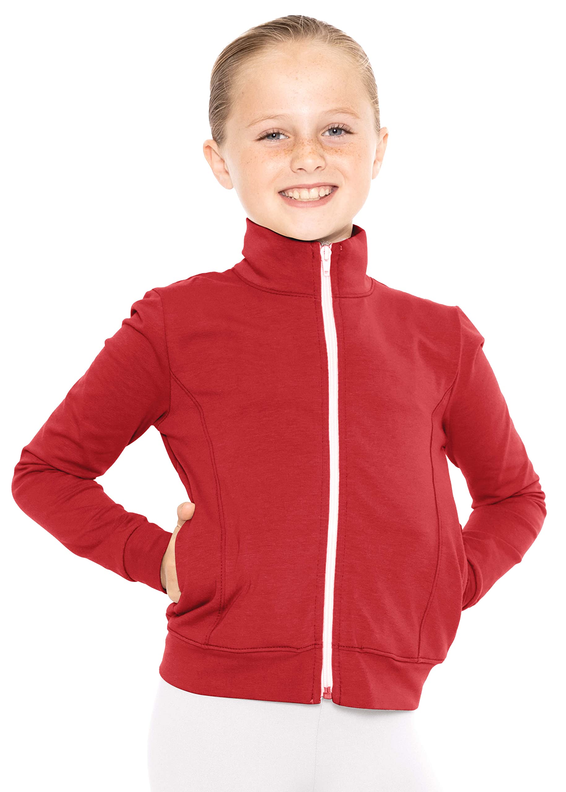 STRETCH IS COMFORT Girl's and Women's Zip Up Jacket | Cadet Warm Up with Pockets | Team Jacket For Women