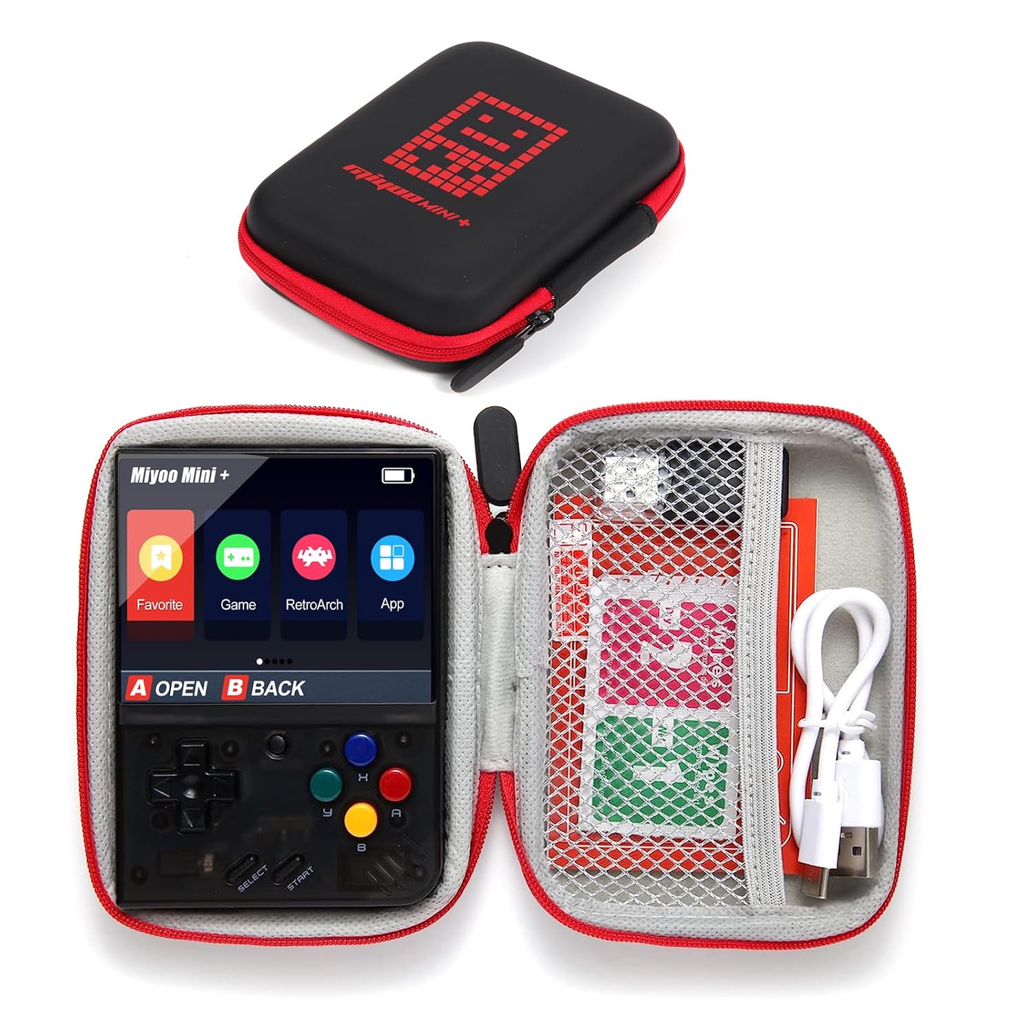 Miyoo Mini Plus Storage Bag, Hard Portable Travel Case,Game Console Storage Holder EVA Bag for Miyoo 3.5 inch Portable Game Console Accessories All in One Travel Storage Case