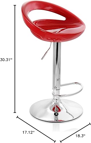 Miniatura 12 de Elama Moderno taburete de bar ajustable retro de 2 piezas con base cromada
