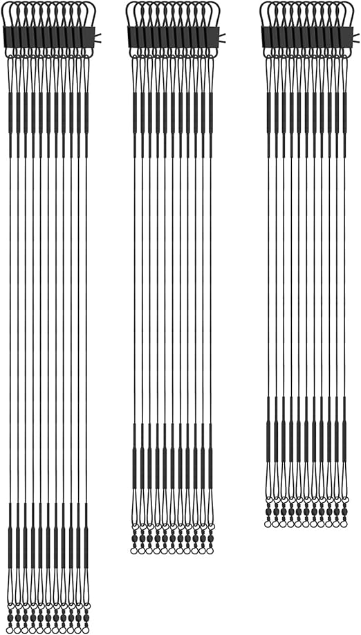 SAVITA 30Pcs Fishing Tackle Leader Sturdy Stainless Steel Belt Swivel