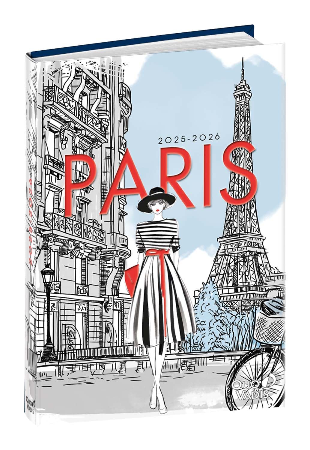Agenda Scolaire Quo Vadis Cities Paris 2021-2022 - Journalier 12x17 Cm - Papier Clairefontaine, Couverture Carton