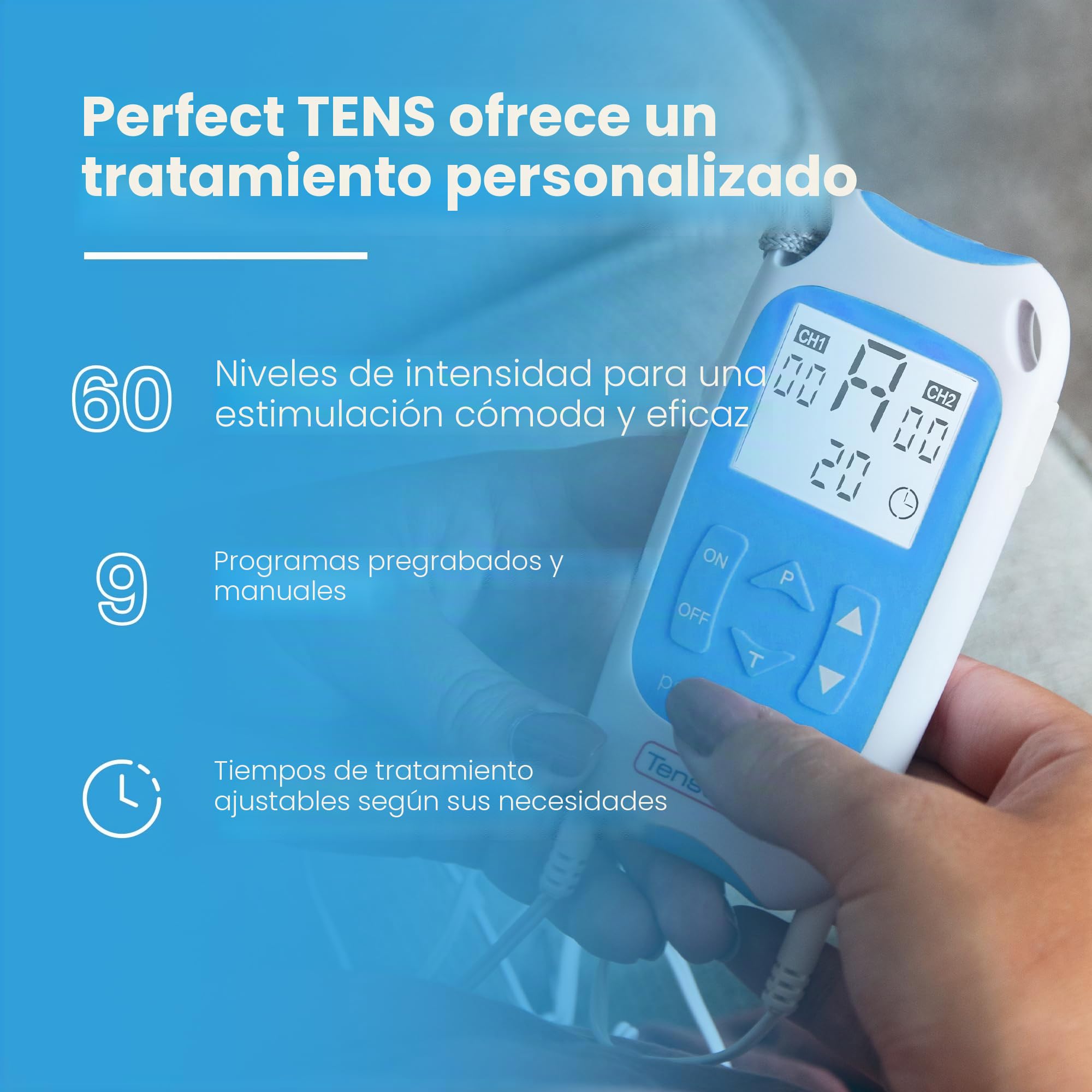 Tenscare Perfect TENS + Guante - Dispositivo de alivio del dolor + Guantes conductores (perfecto para artritis y artrosis) Talla L | Guante conductor reutilizable talla L, compatible con dispositivos TENS y EMS para mano y muñeca