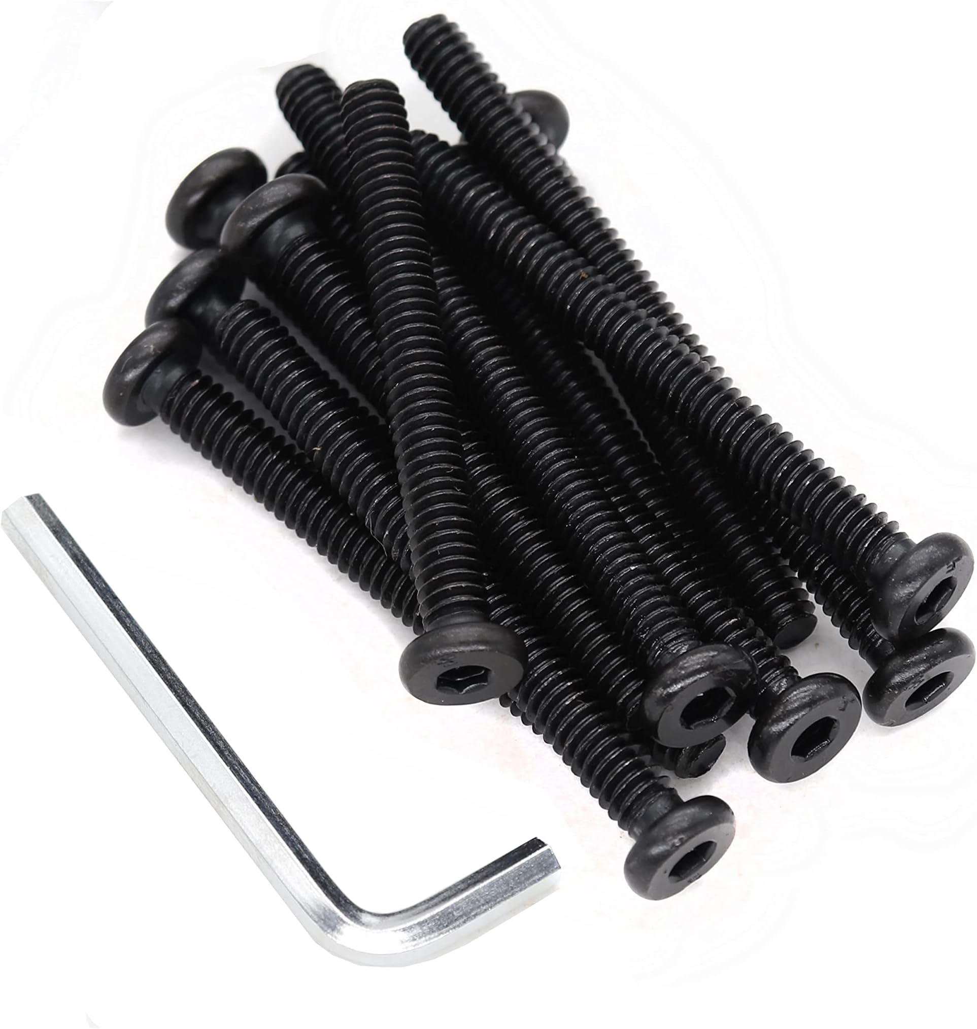 cSeao 10pcs Black 5/16-18 x 4" Socket Cap Screws Allen Head Bolts with One Hex Key