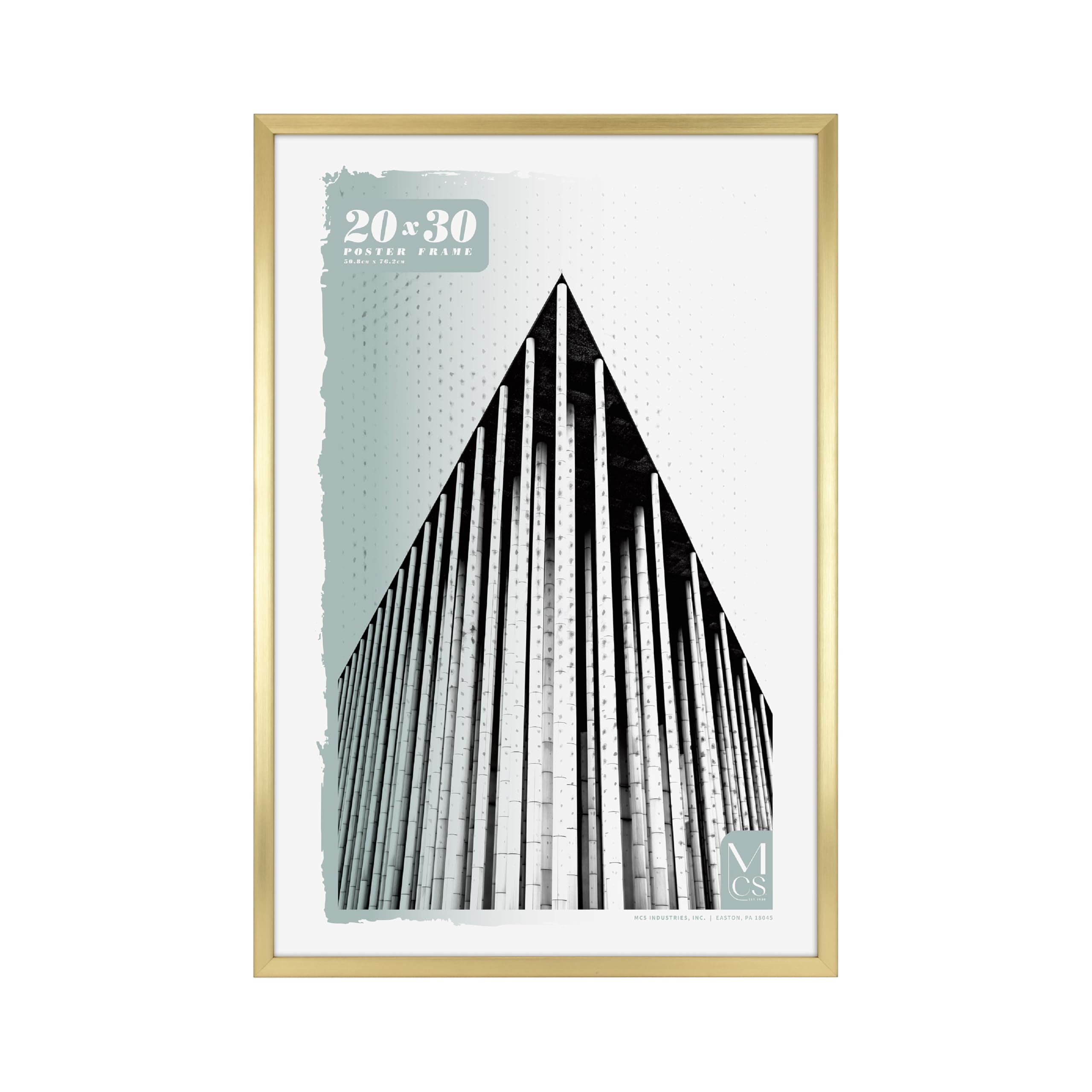 MCS Foundation 20x30 Poster Frame Traditional Brass, Vertical & Horizontal Wall Hanging Large Picture Frame for Photos, Posters & Art Prints (1-Pack)