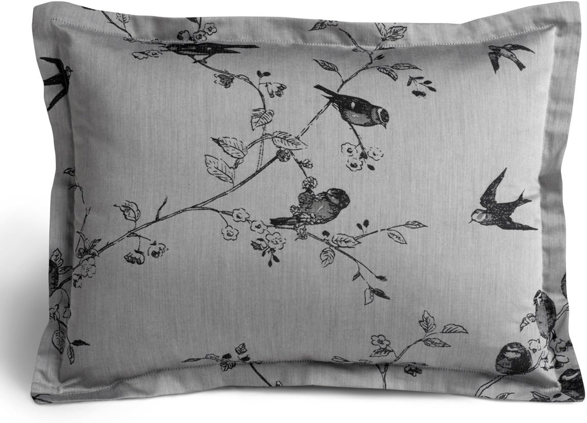 JIGSAW ROMANTIC BIRDS BOUDOIR CUSHION IN GREY Home & Kitchen