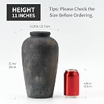 Vaseking - Large Rustic Ceramic Vase, 11" Minimalist Decorative Vase, Tall Farmhouse Vase for Home Decor, Living Room, Shelf, Entryway, Table, Bronze