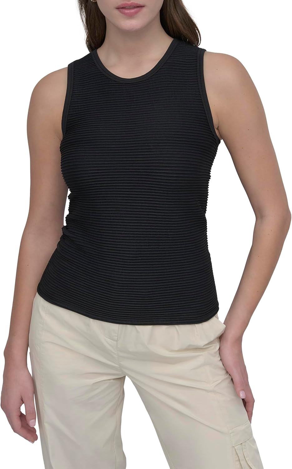 DKNY Women's Workwear Short Sleeve Stretch Sweater