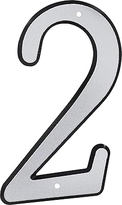 HIllman 841600 4-Inch Nail-On Reflective Plastic House Number 2