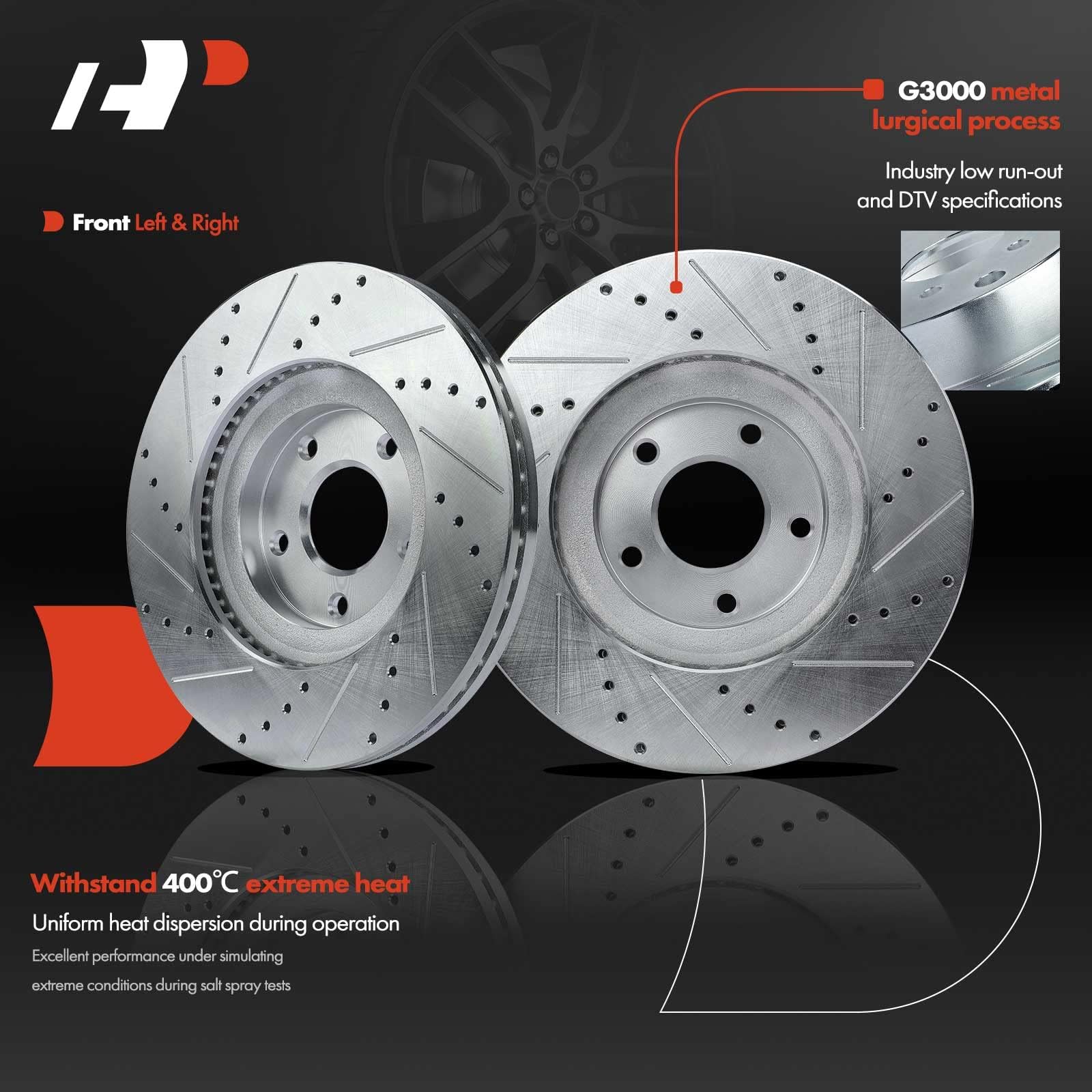 Amazon.com: A-Premium 11.65 inch (296mm) Front Drilled and Slotted