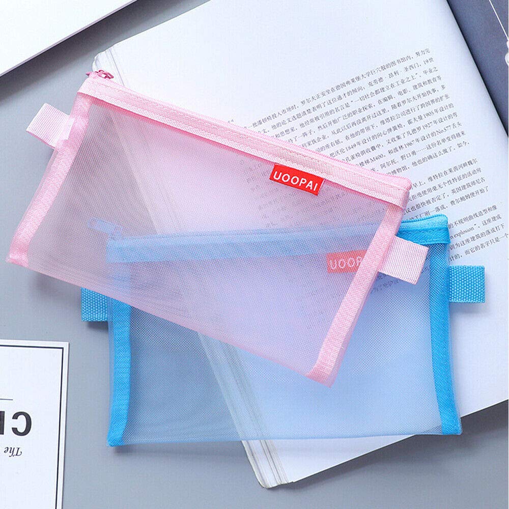 2 pezzi in PVC trasparente con cerniera, astuccio per mate, articoli