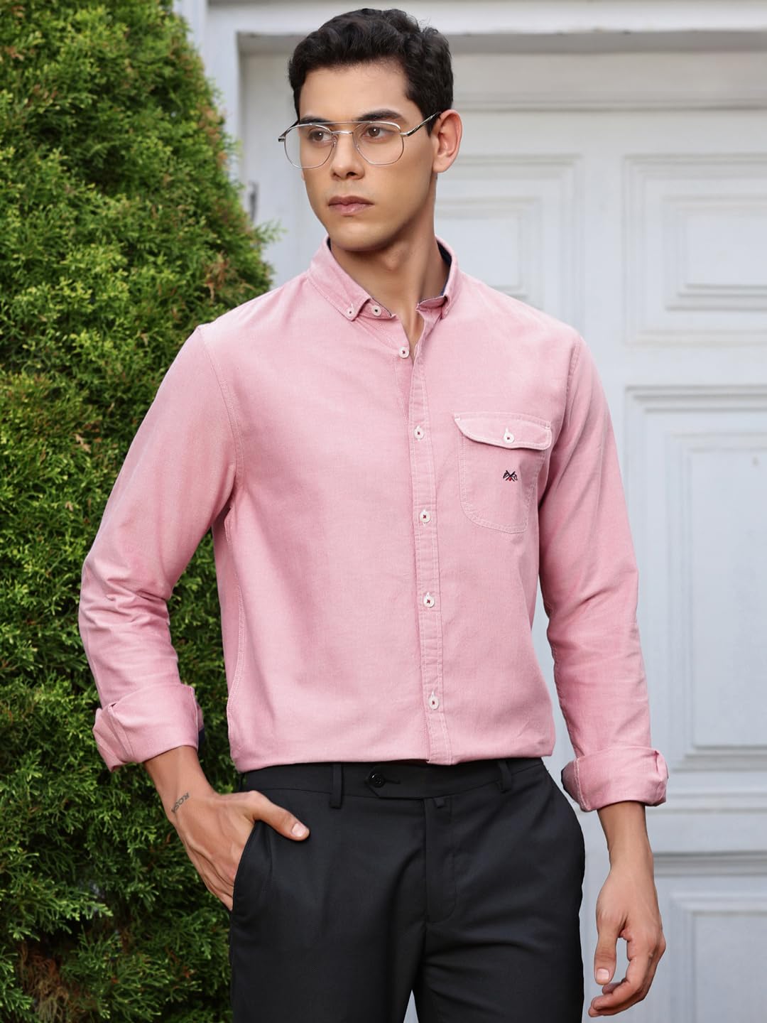 Thomas Scott Uomo | Tinta unita | Manica lunga | Vestibilità regolare | 100% cotone | Tasca singola | Colletto spalmato | Camicia casual (disponibile in taglie forti)