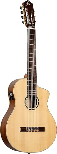 Miniatura 1 de Ortega Guitars Family Series Pro - Guitarra clásica de nailon acústico-eléctrica de 7 cuerdas con bolsa, derecha, completa (RCE133-7)