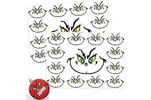 Yellow and Green Grinchy Face Decals: The Perfect Festive Addition