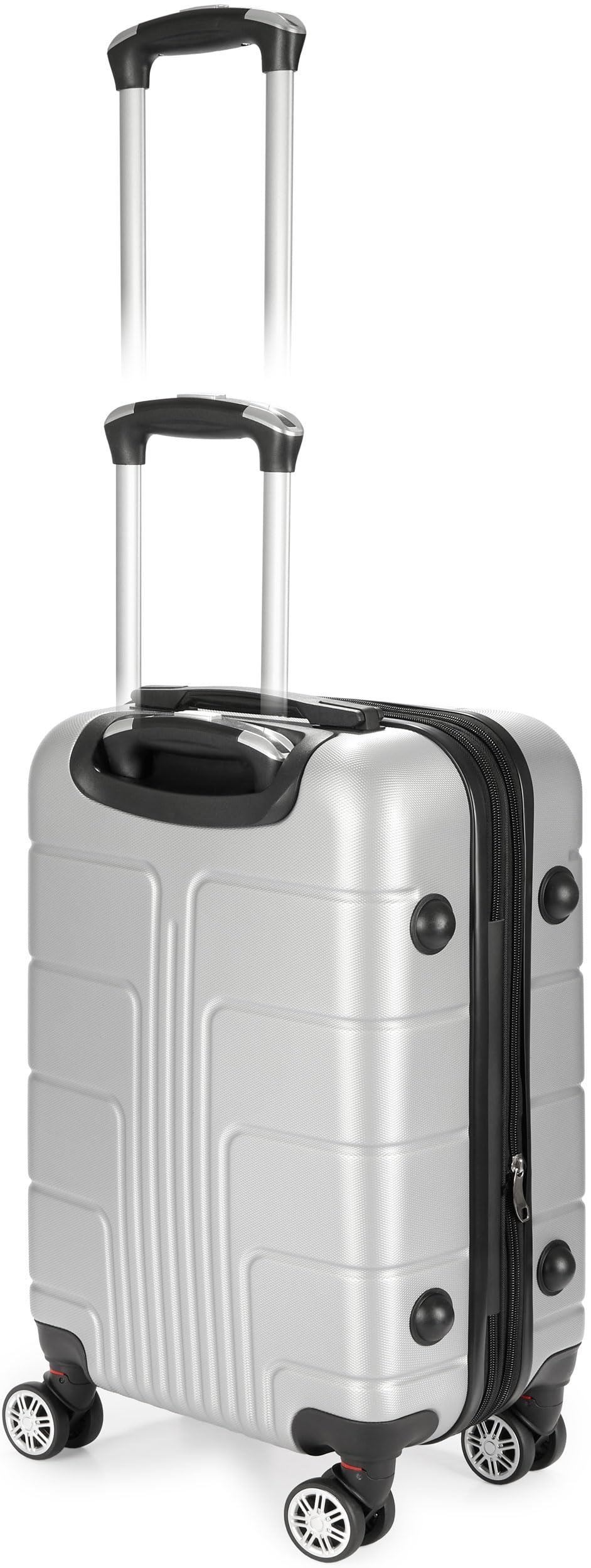 BRUBAKER Equipaje de Mano Maleta Rígida Miami - Maleta de Viaje Expandible con Cerradura de Combinación, 4 Ruedas y Asas Confortables - Maleta Trolley ABS 37 x 56 x 24,5 cm (M - Plateada)