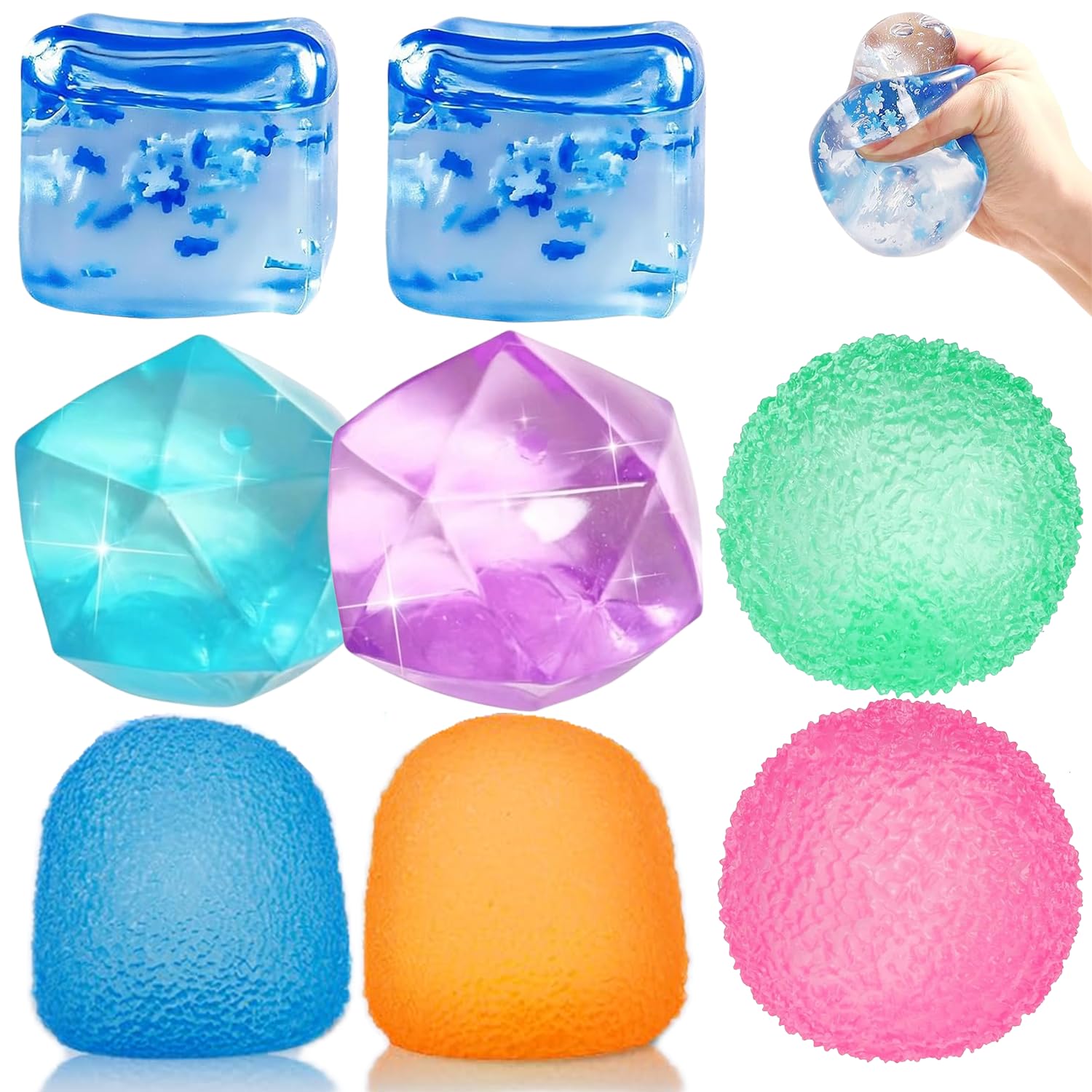 Maltose Mystery Soft Squishy Cube Toy Set, 8 Pcs Portable Daily Fidget Play Blocks