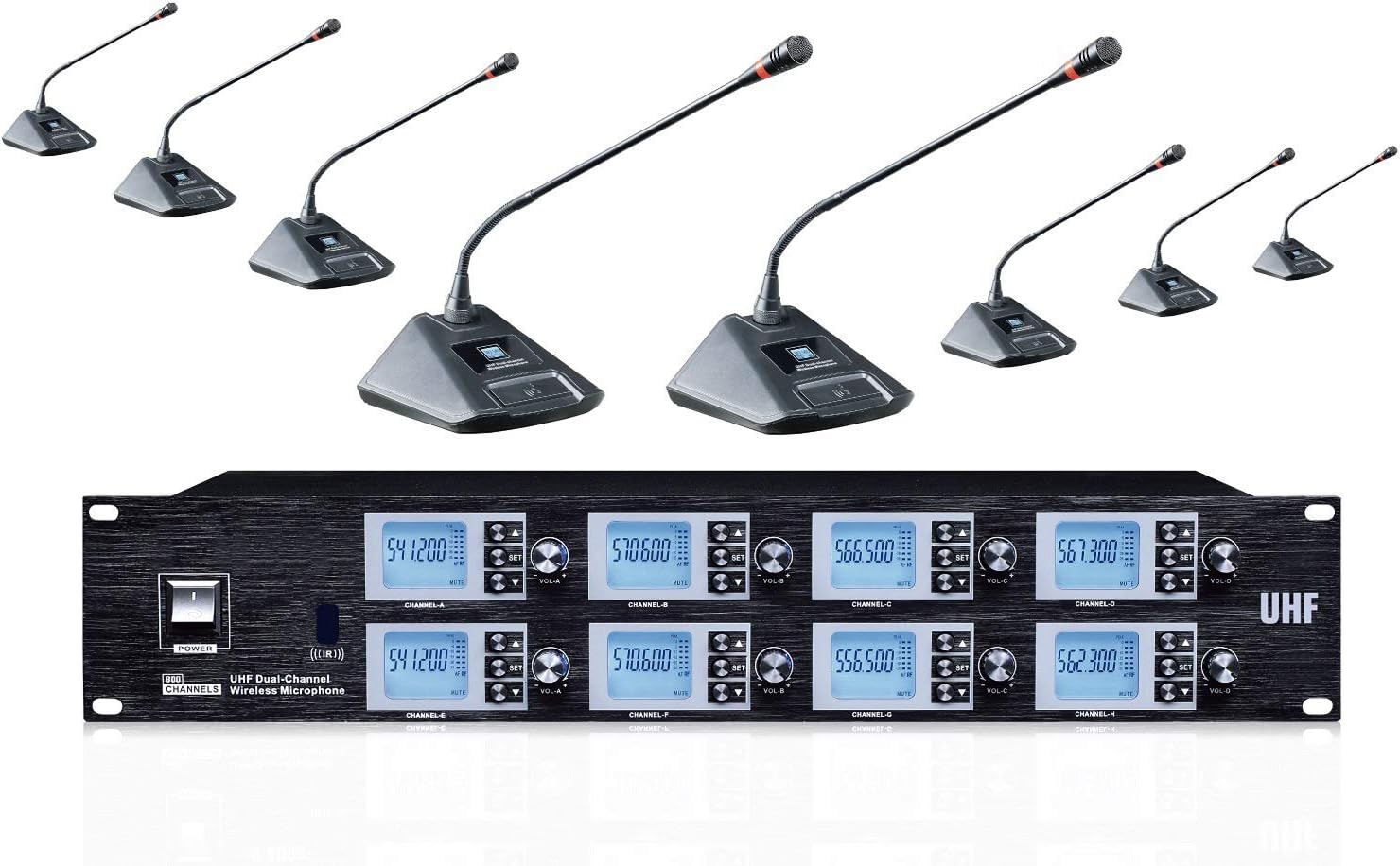 8800S Wireless Microphone for Shure Wireless Conference System UHF 8 Channel Professional Lecturn Desktop Conference Meeting Delegate Gooseneck Microphone